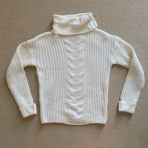 Brave Soul Ivory Turtleneck Cable-knit Sweater Size XS
